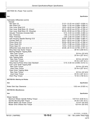 Manuel D'utilisation John Deere – Tracteurs De Pelouse 130, 160, 165, 180, 185 (Réf M558)