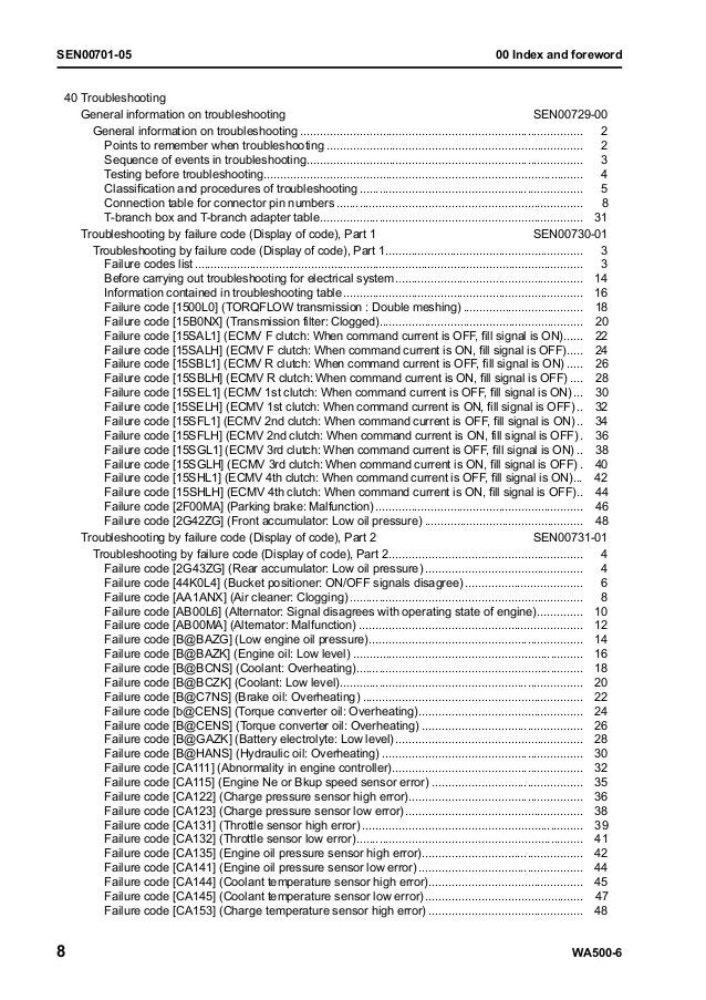 KOMATSU WA500-6 GALEO WHEEL LOADER Service Repair Manual (WA500-6 Ser…