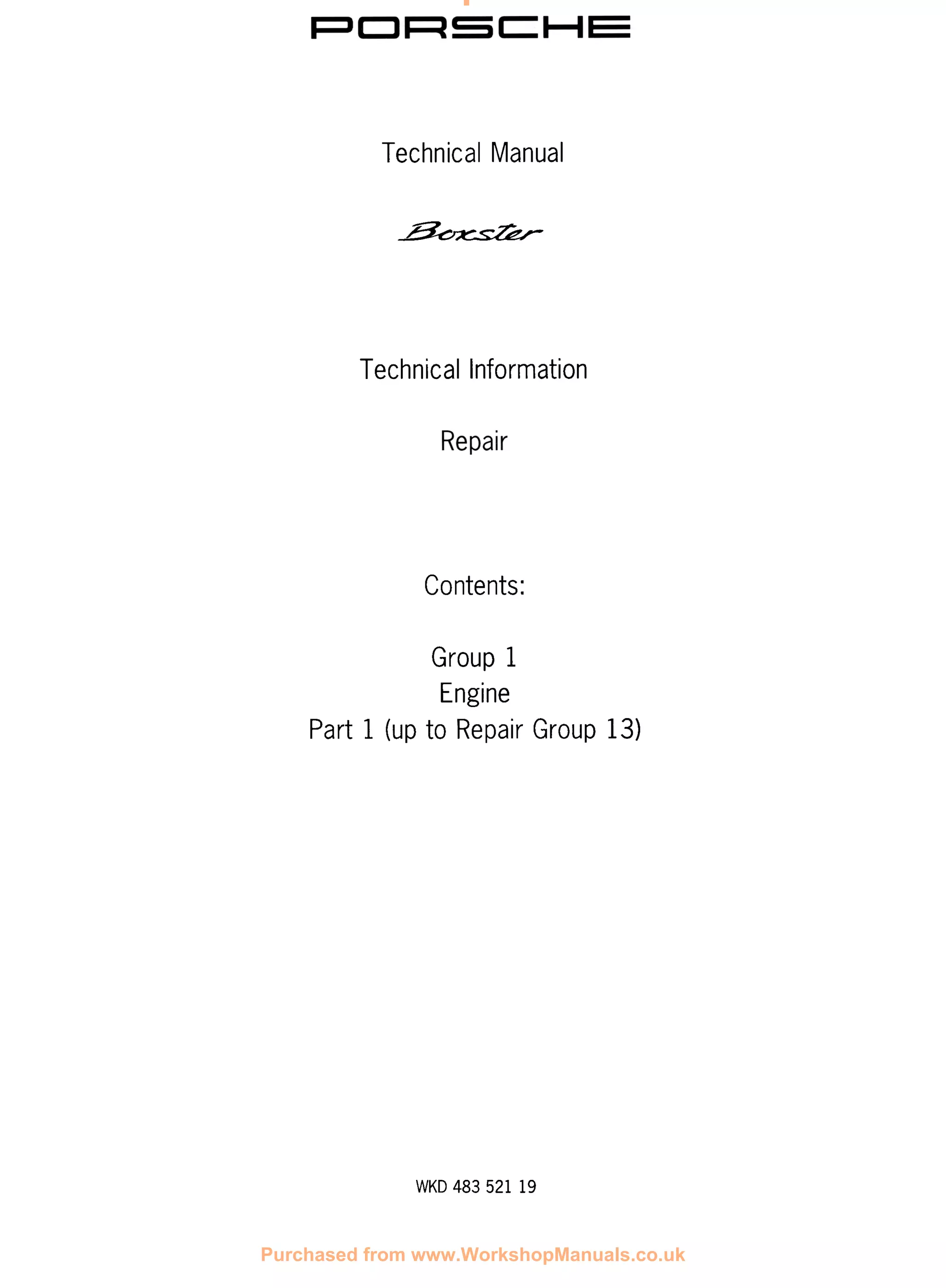 PORSCHE TECHNICAL MANUAL（ポルシェテクニカルマニュアル） 2003 Porsche Boxster 986 Service Repair Manual | PDF