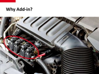 Why Add-in? 
Seamless user experience 
 