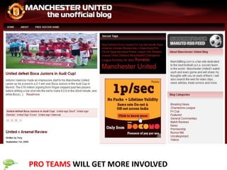 PRO TEAMS WILL GET MORE INVOLVED
 