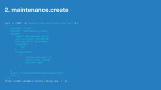 1. hostgroup.get 
curl -s -XGET -H "Content-Type:application/json-rpc" -d  
'{ 
"id": "2", 
"params": { 
"output": "extend" 
}, 
"method": "hostgroup.get", 
"jsonrpc": "2.0", 
"auth": "3f9b110f93368a0786efee16bc907e6f" 
}'  
https://zabbix.example.com/api_jsonrpc.php |  
jq -r '.result[]' 
@社内勉強会 2014/12 林原11 
 