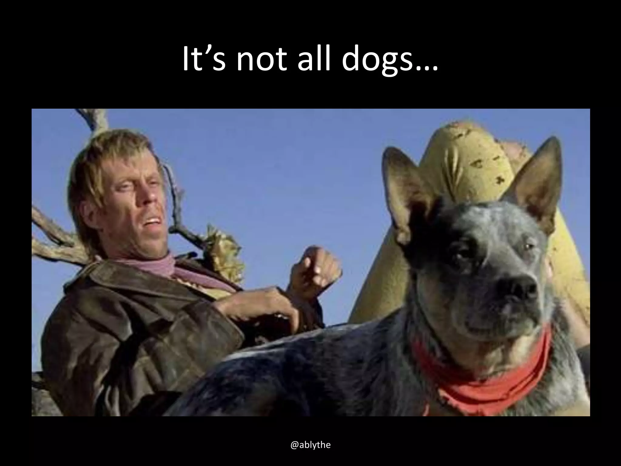 It’s not all dogs…
@ablythe
 