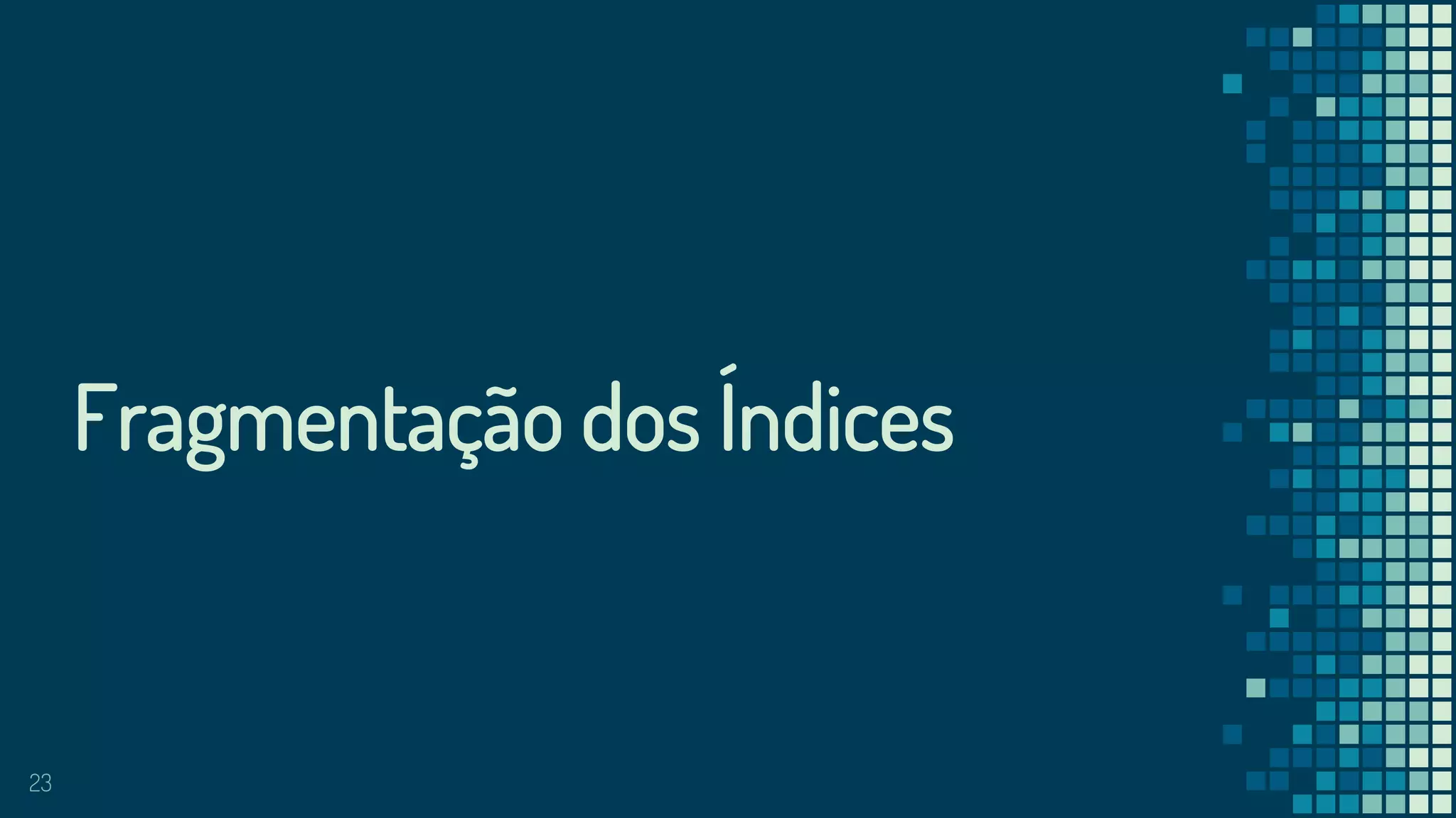 23
Fragmentação dos Índices
 