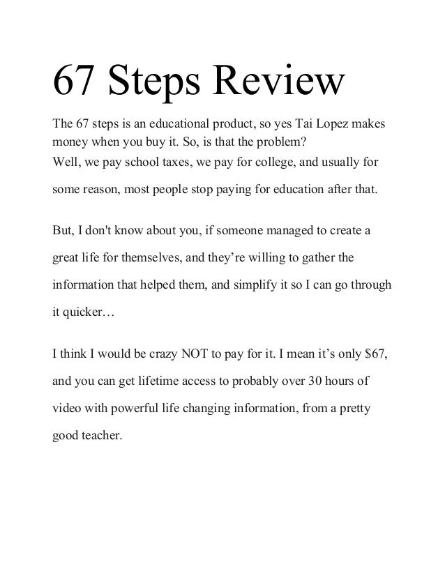 Tai Lopez and the 67 Steps program!