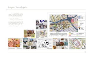 Analyses: VariousProjects
I find analysis to be not only
my “go-to” initial move, but also very
enjoyable. It is often a process of
slow revelation; part architectural
forensics, part catalogue.
Over the years I have developed
a mixed media method of analyzing
and interpreting site data. Each new
project has taught me to take note of
site-specific conditions while also
compiling a kind of graphic checklist.
 