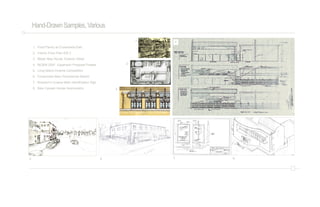 Hand-DrawnSamples,Various
1. Food Pantry at Crossroads East
2. Interior Floor Plan IDS 2
3. Meijer May House Exterior Detail
4. MCBW 2007 Expansion Proposal Phases
5. Long Island Cinema Competition
6. Crossroads Main Promotional Sketch
7. Brandon’s Cuisine Main Identification Sign
8. New Canaan House Axonometric
1
2
3
4
7 85 6
 