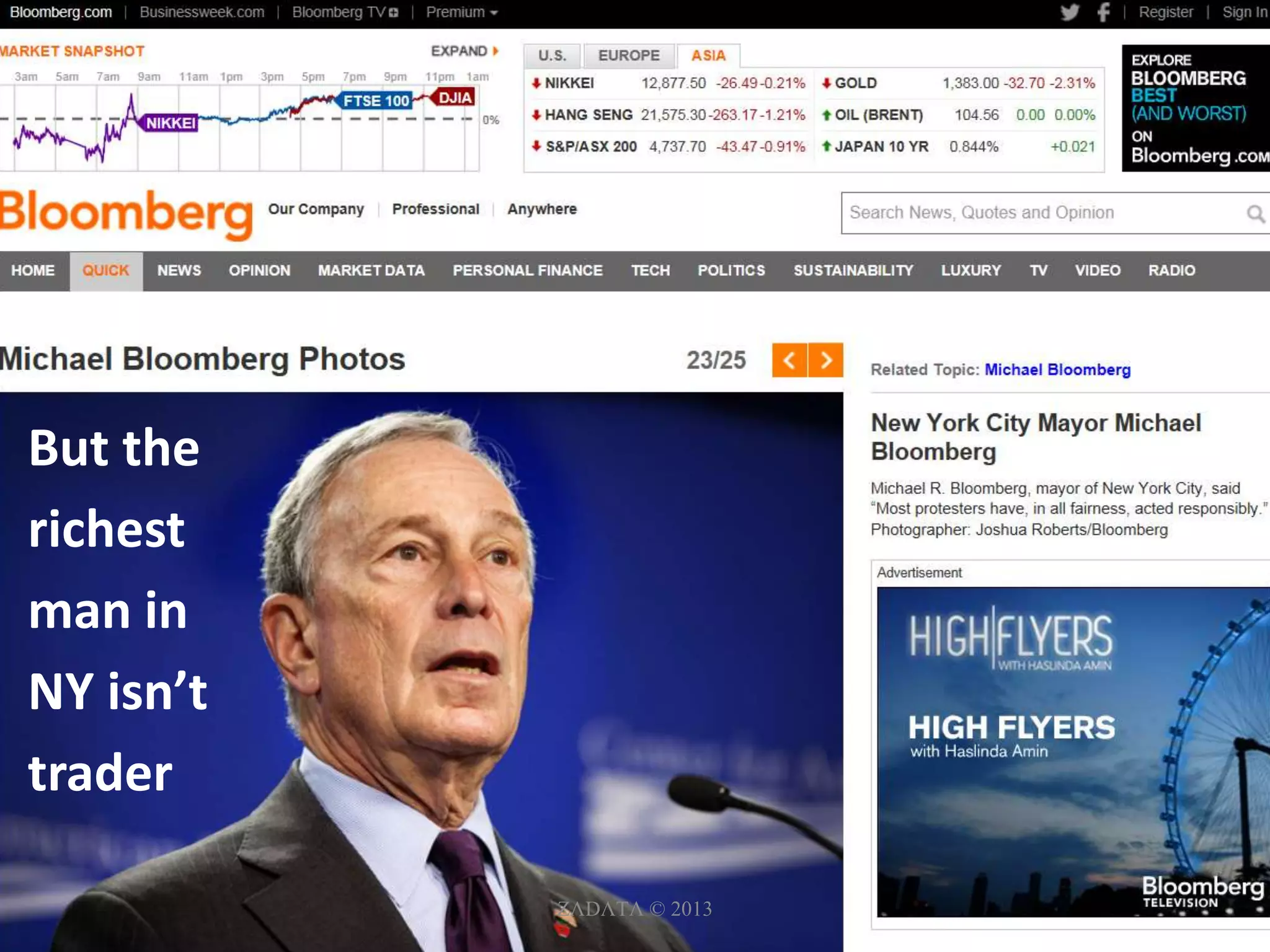 ZΛDΛTΛ © 2013
But the
richest
man in
NY isn’t
trader
 