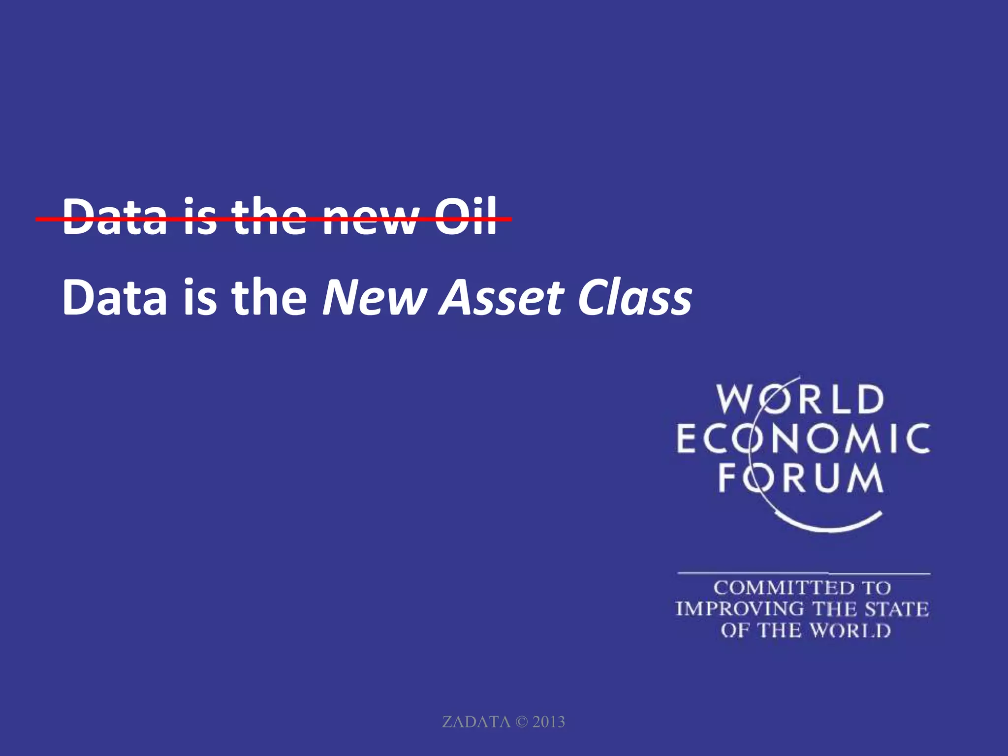 Data is the new Oil
Data is the New Asset Class
ZΛDΛTΛ © 2013
 