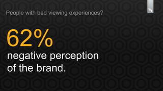 People with bad viewing experiences? 
62% 
negative perception 
of the brand. 
 