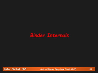 Zafar Shahid, PhD Android Binder Deep Dive Track (1/3) 33
Binder Internals
 