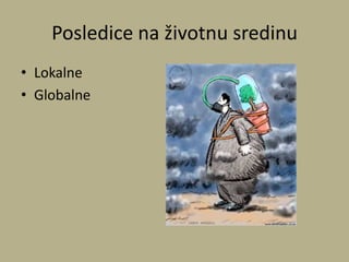 Posledice na životnu sredinu
• Lokalne
• Globalne
 