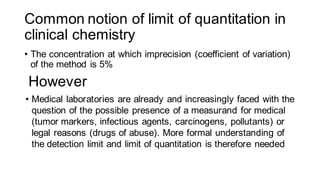 LOB LOD LOQ for method validation in laboratory | PDF