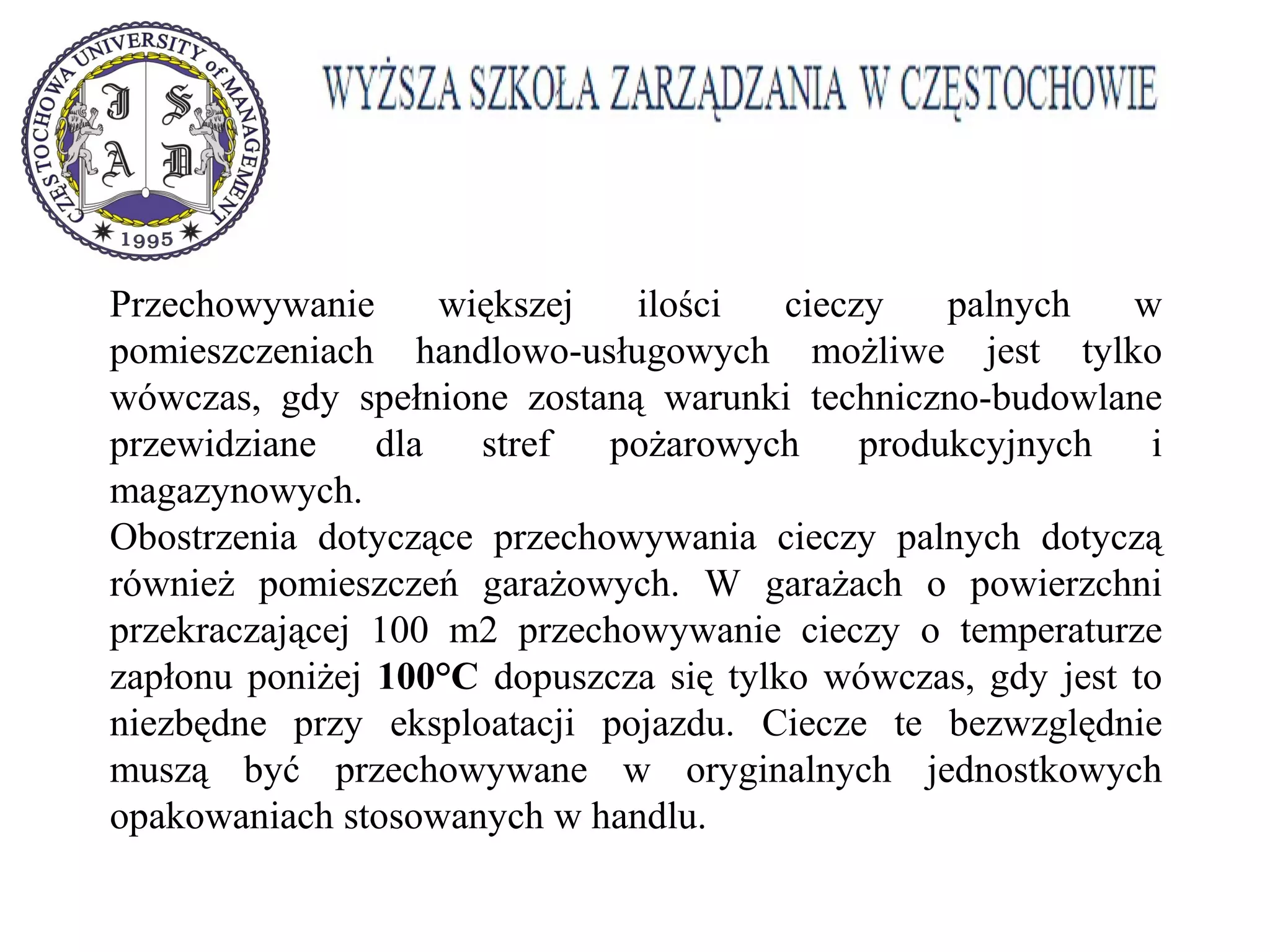 Zagro enia po_arowe_materia_by niebezpieczne. | PPT