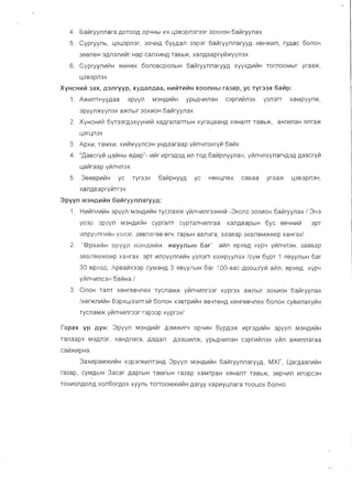 4.	 5all1rYYJlJlara AOTOOA 0pYHbl V1X 1I3B3pJl3r33r 30XV10H 6all1rYYJlax
5.	 CyprYYJlb, LJ,3LJ,3pJl3r, 30YV1A 6YYAaJl 33p3r 6all1rYYJlJlarYYA X6H>KII1Jl, ryAac 60JlOH
3SSJlSH 3AJl3JlV1l11r Hap CaJlXII1HA TaBb>K, XaJlA8apryVl>KyYJl3X
6 CyprYYJlll1l11H SMHSX 60JlOBCPOJlblH 6all1rYYJlJlarYYA XYYXAII1VlH T0rJlOOMblr yraa>K,
LJ,3B3pJl3X
XyHCHI-1H 3ax, A3myyp, xYAaJ1Aaa, HI-1HTI-1HH XOOJ1Hbl ra3ap, YC Tyr33x 6aHp:
1.	 MII1JlTHYYAaa 3PYYJl M3HAII1111H ypbAYII1JlaH C3prll1VlJl3X Y3Jl3rT xaMpYYJl>K,
3PYYJl>KYYJl3X a>KJlblr 30Xli10H 6all1rYYJlax
2.	 XYHCHII1Yl 6YT33rA3xYYHII1I11 xawaJlaJlTblH xyraLJ,aaHA X71HaJlT TaBb>K, aHrll1JlaH 7lJlra>K
1I3rllJl3X
3.	 ApxlI1, TaMXII1, XII1I11>KyYJlC3H yHAaaraap YII1JlYJl3Xryll1 6all1x
4.	 ",llaBcryll1 LJ,all1Hbl SASP"- II1Vlr II1pr3A3A II1Jl TOA 6all1pJlYYJlaH, YVlJlYJlYYJl3r'-1A3A AaBcryll1
LJ,all1raap YII1JlYJl3X
5.	 3SSBpll1VlH yc TYr33x 6a~pHYYA yc HS8LJ,JlSX ca8aa yraa>K LJ,3B3PJl3H,
XaJlABapryll1Tr3X
3pyyJ1 M3HAI1HH 6aHrYYJ1J1arYYA:
1.	 HlI1l11rMlI1l11H 3PYYJl M3HAII1111H TYCJlaM)l( yC1JlLJII1Jlr33HVlIl1 -3Kcno 30XII10H 6al-1ryYJlax / 3H3
y83p 3pyyJl M3HAII1[~H cypraJlT CYPT3JlLJII1Jlraa. XaJlABapblH 6yc SSYHII1I11 3pT
lt1JlPYVJlrll1I/1H Y3Il3r. 3SBnsrS6 srY. rapblH aBJlara. 3aasap 38SJlSM>KSep xaHrax/
2.	 "8pxwIlH 3PYVn M3HAiI1i:1l-i RByynbl!; 6ar" all1Jl epx8A xYpLJ yC1JlYJl3H, 3aasap
38SneiVI)KSSp xaHrax 3pT II1JlPYYJlrIl1I11H Y3Jl3rT xaMpyyJlaX /CYM 6YPT 1 7lBYYJlblH 6ar
30 SpX8g" ApBall1X33p cyMaHA 3 7lByynblH 5ar 100-aac AOowryVl all1Jl, SPXSA XypLI
YY1JlLIII1JlC3H 6all1Ha/
3.	 OnoH TaJlT XSHrSBLJJlSX TyCJlaM>K YII1nYII1Jlr33r xypr3x a>KJlblr 30XII10H 6aVlryynax
/xsr>KJlIl1I11H 53pXW33JlT3111 6onoH X3BTPll1l1lH SBYTSHA XSHrSBYJl6X 6onoH cyBII1JlaxylllH
TyCJlaM>K YII1JlYII1Jlr33r r3p33p xypr3x/
rapax yp AyH: 3pyyn M3HAII1~r A3M>KlI1ry 0pYII1H 5YPA3>K II1pr3AII1111H 3pyyn M3HAli1I11H
TaJlaapX M3AJl3r, xaHAnara, AaAan A33WV1Jl>K, ypbAYII1JlaH c3prll1111n3X y~Jl a>KII1JlJlaraa
Call1>KlI1pHa
3axlI1paM>KlI1l11H X3p3r>KlI1nT3HA 3pyyJl M3HAII1111H 5all1ryyJlnarYYA, MXr, WarAaarll1l11H
ra3ap, cYMAblH 3acar AaprblH TaMrblH ra3ap xaMTpaH X71HaJlT TaBb>K, 36pYII1Jl II1n3pC3H
TOXII10JlAOJlA xOJl50rAOX xyynb TOrTOOM>KII1I11H Aaryy xapll1YWJlara TOOWOX 50JlHO.
 
