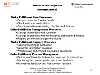 Patterns for the Enterprise Process Architecture | PPT