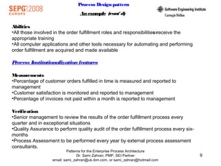 Patterns for the Enterprise Process Architecture | PPT