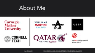 About Me
Red Dot Award: Bilingual Flight Info Display SystemMy Website
 