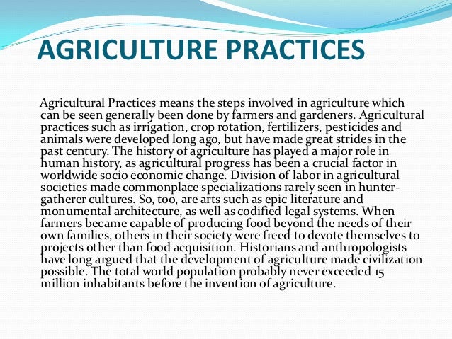 essay on agricultural practices