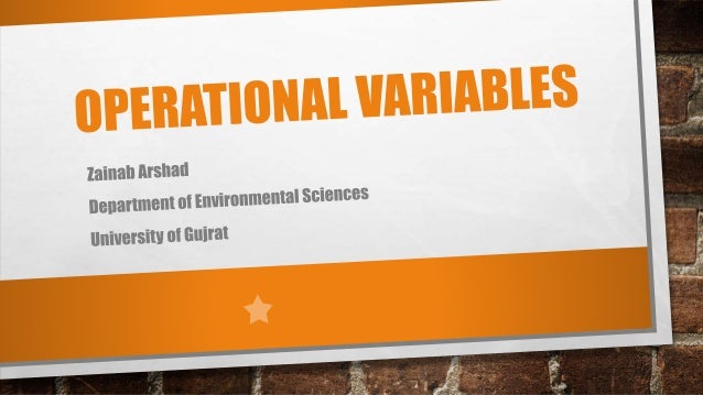 Operational Variables