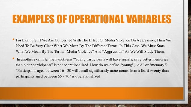 Operational Variables