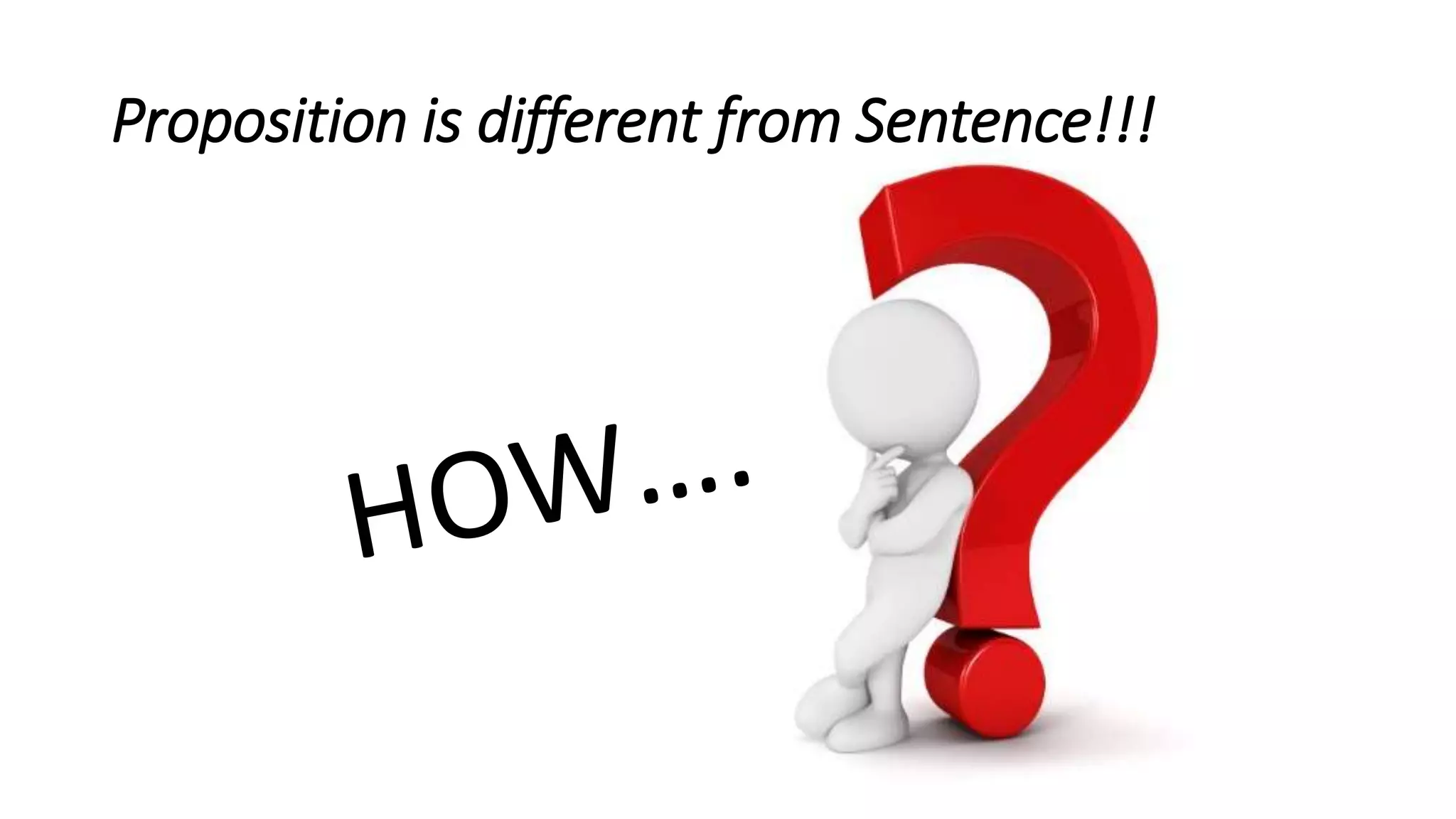 Proposition is different from Sentence!!!
 