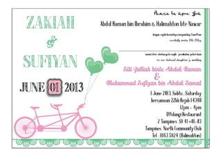 (01.06.13) Zakiah & Sufiyan Wedding Card