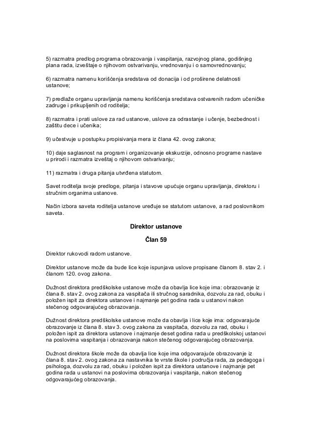 Zakon o osnovama sistema obrazovanja i vaspitanja Zakon o osnovama sistema obrazovanja i vaspitanja