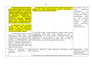 107
4. За рішеннями про стягнення в
дохід держави коштів або вчинення
інших дій на користь чи в інтересах
держави, прийнятими у справах про
адміністративні правопорушення, та
за рішеннями, прийнятими у
кримінальних провадженнях,
стягувачем виступає державний
орган, який прийняв відповідне
рішення або за матеріалами якого
судом прийнято відповідне рішення.
За рішеннями про стягнення
судового збору, про накладення
штрафу (як засобу процесуального
примусу) стягувачем є Державна
судова адміністрація України.
5. У разі вибуття однієї із сторін
виконавець за заявою сторони, а також
заінтересована особа мають право
звернутися до суду із заявою про заміну
сторони її правонаступником. Для
правонаступника усі дії, вчинені до його
вступу у виконавче провадження, є
обов’язковими тією мірою, якою вони
були б обов’язковими для сторони, яку
правонаступник замінив.
4. За рішеннями про стягнення судового збору, про накладення
штрафу (як засобу процесуального примусу) стягувачем є
Державна судова адміністрація України.
5. У разі вибуття однієї із сторін виконавець за заявою сторони, а також
заінтересована особа мають право звернутися до суду із
поданням/заявою про заміну сторони її правонаступником. Для
правонаступника усі дії, вчинені до його вступу у виконавче
провадження, є обов’язковими тією мірою, якою вони були б
обов’язковими для сторони, яку правонаступник замінив.
разі вибуття однієї із
сторін виконавчого
провадження за
поданням державного
виконавця або за заявою
заінтересованої особи
суд, який розглядав
справу як суд першої
інстанції, замінює
сторону виконавчого
провадження її
правонаступником.
Стаття 18. Обов’язки і права
виконавців, обов’язковість вимог
виконавців
…
Стаття 18. Обов’язки і права виконавців, обов’язковість вимог
виконавців
…
3. Виконавець під час здійснення виконавчого провадження має право:
Запропоновані зміни
сприятимуть повному та
неупередженому
примусовому виконанню
S
U
D
.ua
S
U
D
.ua
S
U
D
.ua
S
U
D
.ua
S
U
D
.ua
S
U
D
.ua
S
U
D
.ua
S
U
D
.ua
S
U
D
.ua
S
U
D
.ua
S
U
D
.ua
S
U
D
.ua
S
U
D
.ua
S
U
D
.ua
S
U
D
.ua
S
U
D
.ua
S
U
D
.ua
S
U
D
.ua
S
U
D
.ua
S
U
D
.ua
S
U
D
.ua
S
U
D
.ua
S
U
D
.ua
S
U
D
.ua
 