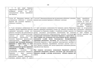 148
3. У разі якщо боржник
перешкоджає виконанню рішення про
відібрання дитини, до нього
застосовуються заходи, передбачені
цим Законом.
Стаття 641
. Виконання рішення про
встановлення побачення з дитиною,
рішення про усунення перешкод у
побаченні з дитиною
…
4. У разі повторного невиконання без
поважних причин боржником рішення
державний виконавець складає акт,
виносить постанову про накладення на
боржника штрафу в подвійному розмірі,
надсилає до органу досудового
розслідування повідомлення про
вчинення боржником кримінального
правопорушення, звертається з
поданням про тимчасове обмеження
боржника у праві виїзду за межі
України до суду за
місцезнаходженням органу державної
виконавчої служби, виносить
вмотивовану постанову про
встановлення тимчасового обмеження
боржника у праві керування
транспортними засобами (із
врахуванням обмежень, передбачених
частиною десятою статті 71 цього
Стаття 641
. Виконання рішення про встановлення побачення з дитиною,
рішення про усунення перешкод у побаченні з дитиною
…
4. У разі повторного невиконання без поважних причин боржником
рішення державний виконавець складає акт, виносить постанову про
накладення на боржника штрафу в подвійному розмірі, надсилає до
органу досудового розслідування повідомлення про вчинення
боржником кримінального правопорушення, виносить постанову про
встановлення тимчасового обмеження боржника у праві виїзду за
межі України, яка затверджується начальником органу державної
виконавчої служби якому безпосередньо підпорядкований
державний виконавець, постанову про встановлення тимчасового
обмеження боржника у праві керування транспортними засобами (із
врахуванням обмежень, передбачених частиною десятою статті 71
цього Закону) та вживає інші заходи примусового виконання рішення,
передбачені цим Законом.
При кожному наступному невиконанні боржником рішення
державний виконавець виносить постанову про накладення на
боржника штрафу у розмірі, визначеному абзацом першим цієї
статті.
Зміни передбачені з
метою узгодження із
змінами до статті 361
цього закону, відповідно
до яких державному
виконавцю надається
право на встановлення
тимчасового обмеження
боржника у праві виїзду
за межі України на
підставі винесеної ним
постанови.
S
U
D
.ua
S
U
D
.ua
S
U
D
.ua
S
U
D
.ua
S
U
D
.ua
S
U
D
.ua
S
U
D
.ua
S
U
D
.ua
S
U
D
.ua
S
U
D
.ua
S
U
D
.ua
S
U
D
.ua
S
U
D
.ua
S
U
D
.ua
S
U
D
.ua
S
U
D
.ua
S
U
D
.ua
S
U
D
.ua
S
U
D
.ua
S
U
D
.ua
S
U
D
.ua
S
U
D
.ua
S
U
D
.ua
S
U
D
.ua
 
