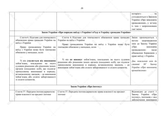 29
нотаріат» не
узгоджуються із Законом
України «Про виконавче
провадження», у зв’язку
із чим і запропоновано
такі зміни.
Закон України «Про порядок виїзду з України і в'їзду в Україну громадян України»
Стаття 6. Підстави для тимчасового
обмеження права громадян України на
виїзд з України
Право громадянина України на
виїзд з України може бути тимчасово
обмежено у випадках, коли:
…
5) він ухиляється від виконання
зобов’язань, покладених на нього
судовим рішенням або рішенням інших
органів (посадових осіб), що підлягає
примусовому виконанню в порядку,
встановленому законом, - до виконання
зобов’язань або сплати заборгованості
зі сплати аліментів;
Стаття 6. Підстави для тимчасового обмеження права громадян
України на виїзд з України
Право громадянина України на виїзд з України може бути
тимчасово обмежено у випадках, коли:
…
5) він не виконує зобов’язань, покладених на нього судовим
рішенням або рішенням інших органів (посадових осіб), що підлягає
примусовому виконанню в порядку, встановленому законом, - до
виконання зобов’язань або сплати заборгованості зі сплати аліментів;
Зміни пропонуються з
метою запровадження
змін до Закону України
«Про виконавче
провадження» щодо
обмеження боржників у
праві виїзду з України.
Див. пояснення змін до
статті 361
Закону
України «Про виконавче
провадження»
Закон України «Про іпотеку»
Стаття 37. Передача іпотекодержателю
права власності на предмет іпотеки
Стаття 37. Передача іпотекодержателю права власності на предмет
іпотеки
Відповідно до статті 1
Закону України «Про
іпотеку», іпотекою є вид
забезпечення виконання
S
U
D
.ua
S
U
D
.ua
S
U
D
.ua
S
U
D
.ua
S
U
D
.ua
S
U
D
.ua
S
U
D
.ua
S
U
D
.ua
S
U
D
.ua
S
U
D
.ua
S
U
D
.ua
S
U
D
.ua
S
U
D
.ua
S
U
D
.ua
S
U
D
.ua
S
U
D
.ua
S
U
D
.ua
S
U
D
.ua
S
U
D
.ua
S
U
D
.ua
S
U
D
.ua
S
U
D
.ua
S
U
D
.ua
S
U
D
.ua
 