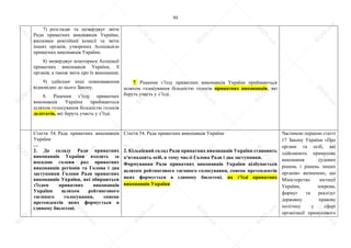 93
7) розглядає та затверджує звіти
Ради приватних виконавців України,
висновки ревізійної комісії та звіти
інших органів, утворених Асоціацією
приватних виконавців України;
8) затверджує кошториси Асоціації
приватних виконавців України, її
органів, а також звіти про їх виконання;
9) здійснює інші повноваження
відповідно до цього Закону.
8. Рішення з’їзду приватних
виконавців України приймаються
шляхом голосування більшістю голосів
делегатів, які беруть участь у з’їзді.
7. Рішення з’їзду приватних виконавців України приймаються
шляхом голосування більшістю голосів приватних виконавців, які
беруть участь у з’їзді.
Стаття 54. Рада приватних виконавців
України
…
2. До складу Ради приватних
виконавців України входять за
посадою голови рад приватних
виконавців регіонів та Голова і два
заступники Голови Ради приватних
виконавців України, які обираються
з'їздом приватних виконавців
України шляхом рейтингового
таємного голосування, список
претендентів яких формується в
єдиному бюлетені.
Стаття 54. Рада приватних виконавців України
…
2. Кількісний склад Ради приватних виконавців України становить
п'ятнадцять осіб, в тому числі Голова Ради і два заступники.
Формування Ради приватних виконавців України відбувається
щляхом рейтингового таємного голосування, список претендентів
яких формується в єдиному бюлетені, на з’їзді приватних
виконавців України
Частиною першою статті
17 Закону України «Про
органи та осіб, які
здійснюють примусове
виконання судових
рішень і рішень інших
органів» визначено, що
Міністерство юстиції
України, зокрема,
формує та реалізує
державну правову
політику у сфері
організації примусового
S
U
D
.ua
S
U
D
.ua
S
U
D
.ua
S
U
D
.ua
S
U
D
.ua
S
U
D
.ua
S
U
D
.ua
S
U
D
.ua
S
U
D
.ua
S
U
D
.ua
S
U
D
.ua
S
U
D
.ua
S
U
D
.ua
S
U
D
.ua
S
U
D
.ua
S
U
D
.ua
S
U
D
.ua
S
U
D
.ua
S
U
D
.ua
S
U
D
.ua
S
U
D
.ua
S
U
D
.ua
S
U
D
.ua
S
U
D
.ua
 