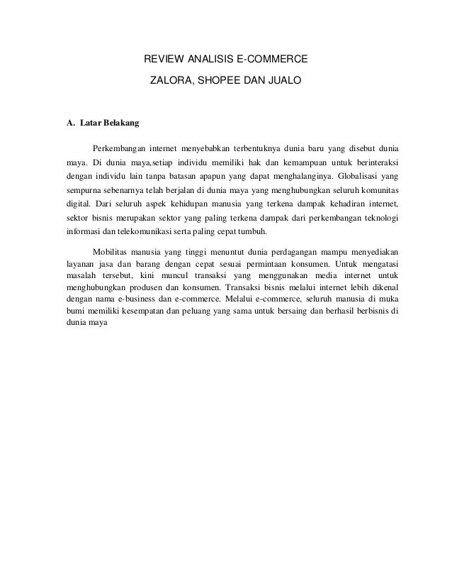 Makalah Review Dan Analisa Toko Online Imk Docx