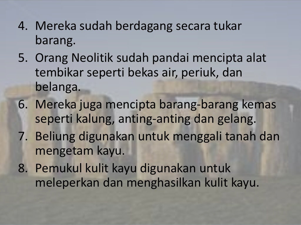 Zaman mesolitik & neolitik