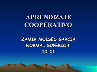 APRENDIZAJE COOPERATIVO ZAMIR MOISES GARCIA NORMAL SUPERIOR  10-01 