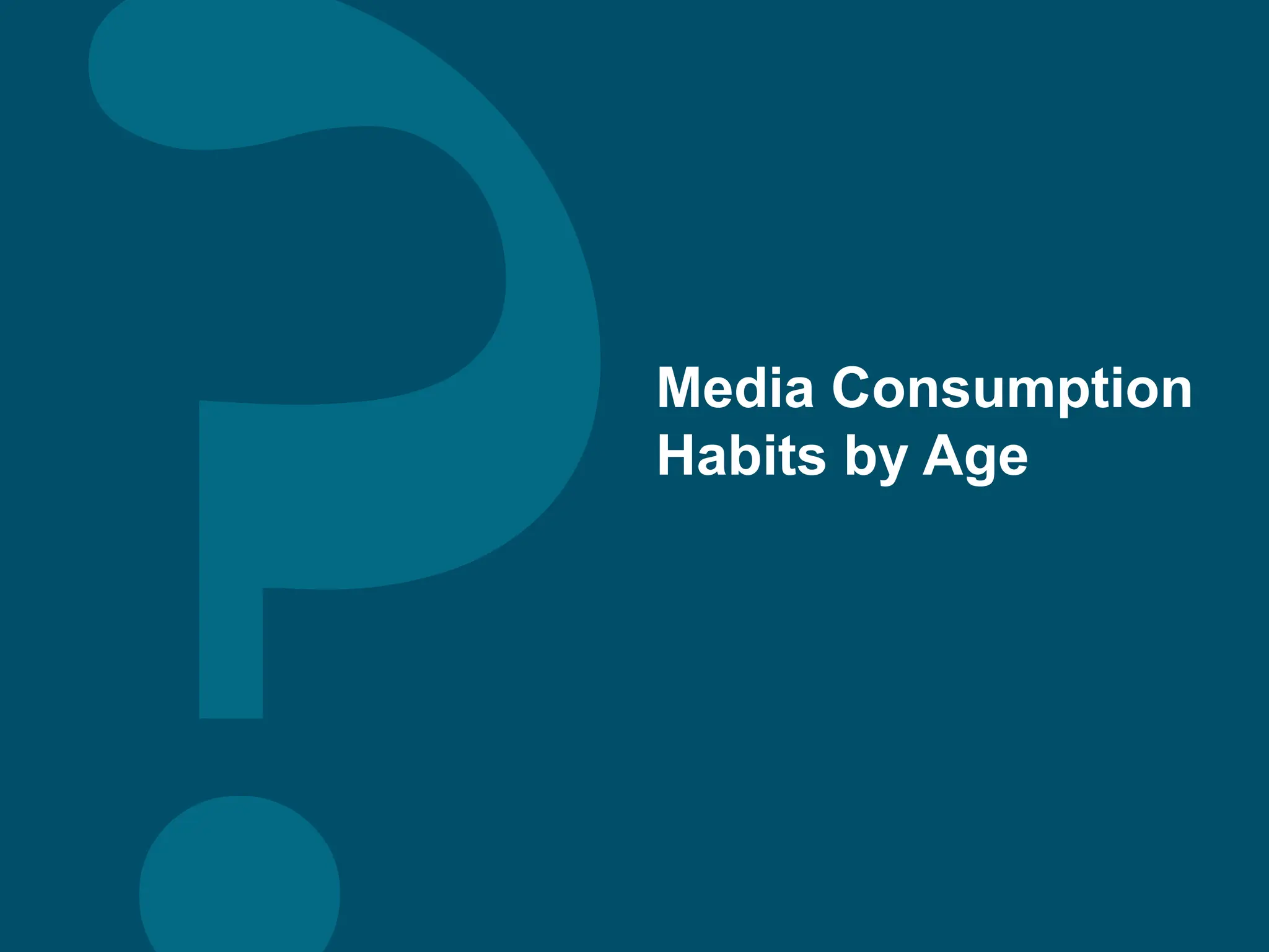 Media Consumption
Habits by Age
 