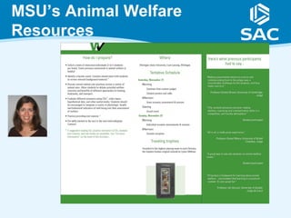 MSU’s Animal Welfare
Resources
 