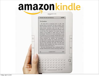 kindle




Friday, April 15, 2011
 
