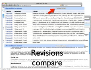 Revisions
Friday, April 15, 2011
                         compare
 