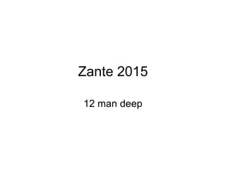 Zante 2015
12 man deep
 