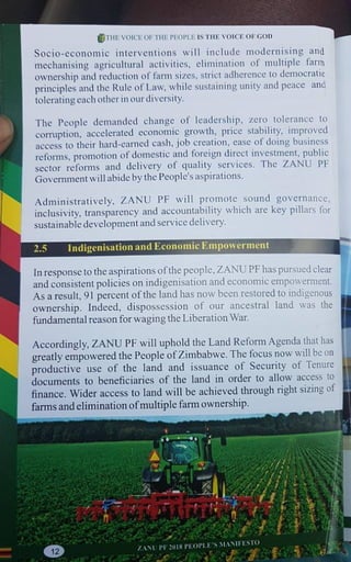 ZANU PF 2018 Elections Manifesto 