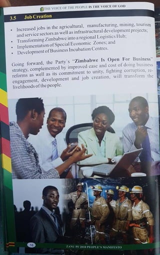 ZANU PF 2018 Elections Manifesto 