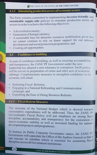 ZANU PF 2018 Elections Manifesto 