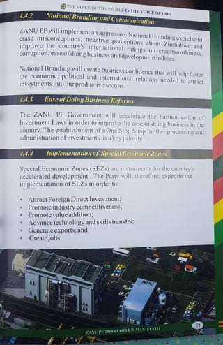 ZANU PF 2018 Elections Manifesto 