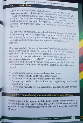 ZANU PF 2018 Elections Manifesto 