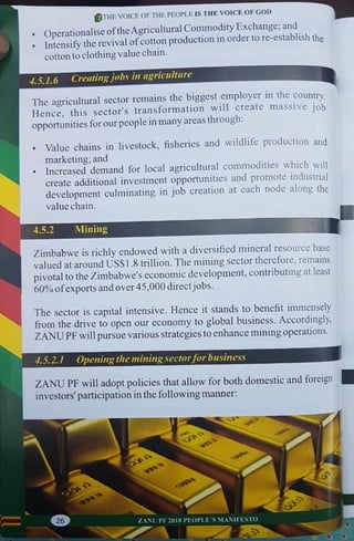 ZANU PF 2018 Elections Manifesto 
