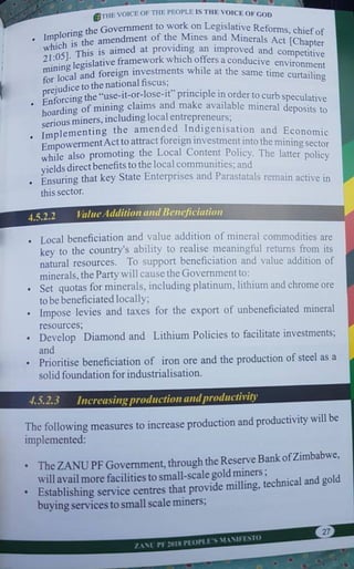 ZANU PF 2018 Elections Manifesto 