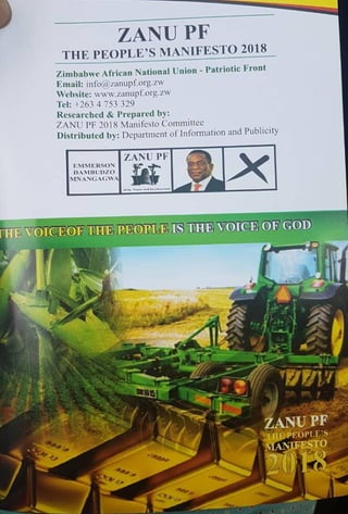 ZANU PF 2018 Elections Manifesto 