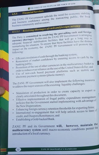 ZANU PF 2018 Elections Manifesto 