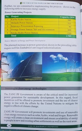 ZANU PF 2018 Elections Manifesto 
